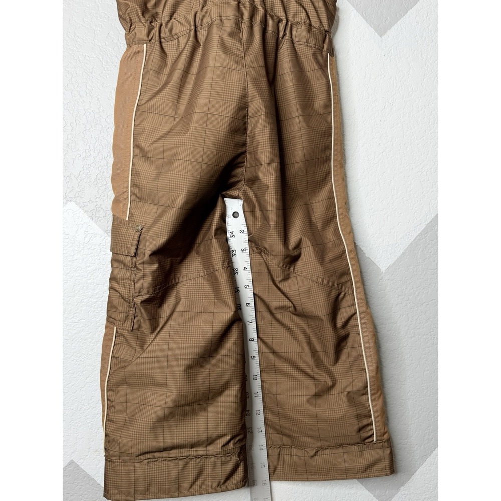 Obermeyer Worker Bib Pant Boys 4 Brown Plaid Insulated Snow Ski Bib I-Grow - Picture 15 of 15